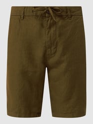 Korte relaxed slim fit broek van linnen van Esprit Bruin - 31