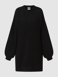 Sukienka z dzianiny o kroju oversized z dodatkiem wełny z alpaki  od Karo Kauer Czarny - 7