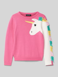 Gebreide pullover met ribboorden van Blue Seven Fuchsia - 19