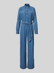 Jumpsuit in Denim-Optik mit Bindegürtel Modell 'CRISELDA' von Lauren Ralph Lauren - 23
