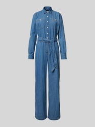 Jumpsuit in denimlook met strikceintuur, model 'CRISELDA' van Lauren Ralph Lauren - 2