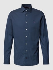 Regular fit zakelijk overhemd met kentkraag van Tommy Hilfiger Blauw - 18