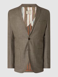Tailored fit 2-knoops colbert met wol, model 'Austin' van CG - Club of Gents Wit - 9