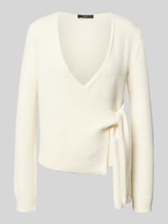 Regular Fit Wickeljacke mit Baumwoll-Anteil in Strick-Optik von Oui - 5