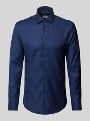 Slim Fit Business-Hemd mit Knopfleiste von Eterna Blau - 8