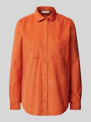 Regular fit corduroy blouse met borstzakken van Christian Berg Woman Oranje - 1