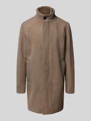 Lange jas van wolmix met opstaande kraag en steekzakken van Jack & Jones Premium Beige - 13