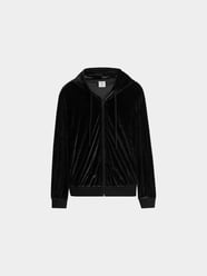Hoodie aus Samt von VETEMENTS Grau / Schwarz - 14