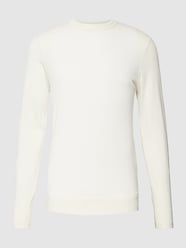 Wollpullover mit Label-Stitching und Seide-Anteil von Tommy Hilfiger Tailored Beige - 40