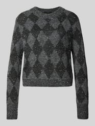 Strickpullover im Allover-Look mit Rundhalsausschnitt von Oui - 41