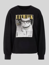 Sweatshirt met catwalk-fotomotief van katoenmix van Marc Cain - 3