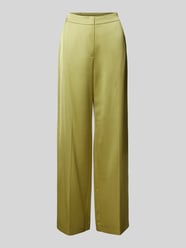 Wide leg stoffen broek met persplooien van comma - 14