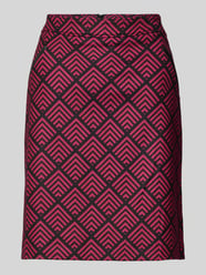 Knielange rok met steekzakken van Christian Berg Woman Fuchsia - 28