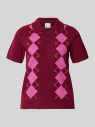 Slim Fit Poloshirt mit Woll-Anteil Modell 'Dasila' von ICHI Bordeaux - 34