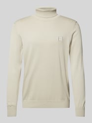 Rollkragenpullover mit Label-Detail Modell 'Akiro' von BOSS Orange Beige - 35