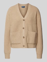 Strickjacke aus Lammwolle-Kaschmir-Mix mit Eingrifftaschen von Polo Ralph Lauren Beige - 42