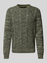 Gebreide pullover met ribboorden van Lerros Groen - 26