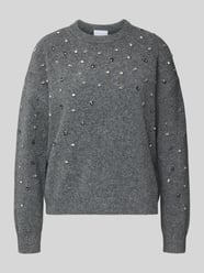 Strickpullover mit Woll-Anteil und Ziersteinbesatz von Jake*s Collection - 13