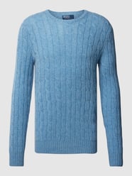 Kaschmirpullover mit Zopfmuster von Polo Ralph Lauren Blau - 13