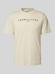 Regular Fit T-Shirt mit Label-Stitching von Tommy Jeans Beige - 8