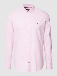 Business-Hemd mit feinem Allover-Muster Modell 'GEO' von Tommy Hilfiger Tailored Rosa - 18