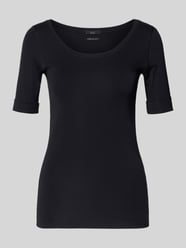 t-shirt z zakładką na rękawach i okrągłym dekoltem od Marc Cain - 18