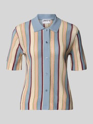 Slim Fit Strick-Poloshirt mit durchgehender Knopfleiste von Jake*s Casual - 35