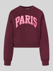 relaxed fit sweatshirt van katoenmix model 'Tatum' van JJXX Bordeaux - 1