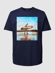 T-shirt PLUS SIZE z nadrukiem z motywem model ‘GEM’ od Jack & Jones Plus Niebieski - 33