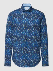 Vrijetijdsoverhemd met all-over motief, model 'Caipirinha Cobalt' van A Fish Named Fred Blauw - 1
