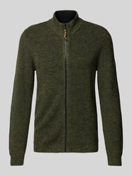 Strickjacke mit Reißverschluss von camel active Grün - 22