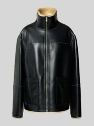 Relaxed Fit Jacke in Leder-Optik mit Stehkragen Modell 'Brella' von STAND STUDIO - 2