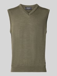 sweter z dzianiny o kroju regular fit z czystej żywej wełny z dekoltem w serek od MAERZ Muenchen - 40