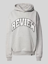 Oversized Hoodie mit Label-Print von Review Grau - 10