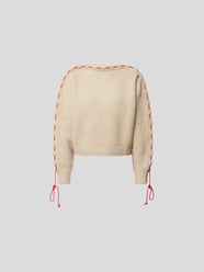 Pullover mit Schnürung von Victoria Beckham Beige - 32