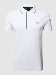 Poloshirt mit Label-Stitching Modell 'PAULE' von BOSS Green Weiß - 14