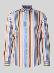 Slim fit zakelijk overhemd van katoen met kentkraag van Jake*s Bordeaux - 37