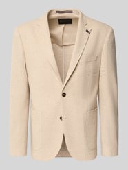 slim fit 2-knoopscolbert met structuurpatroon van bugatti Beige - 16