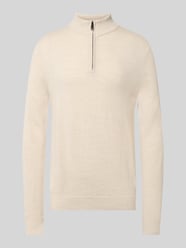 Slim Fit Strickpullover aus Woll-Mix mit Troyer-Kragen von Christian Berg Men - 27