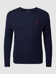 PLUS SIZE Strickpullover mit Zopfmuster von Polo Ralph Lauren Big & Tall Blau - 28