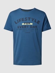 T-shirt z nadrukowanym motywem od Lerros Niebieski - 11