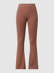 Flared legging met ribstructuur  van REVIEW Bruin - 7