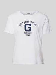 T-Shirt mit Label-Print von Gant Weiß - 41