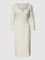 Midi-jurk met lange mouwen, model 'Dihera' van BOSS Wit - 38
