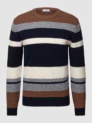 Strickpullover mit Streifenmuster Modell 'harvey' von Mango Blau - 35