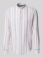 Slim Fit Freizeithemd aus Leinen-Mix mit Maokragen von MCNEAL - 8