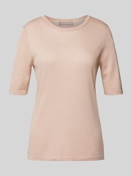 Sweter z dzianiny z prążkowanymi wykończeniami od Christian Berg Woman Selection Fuksjowy - 37