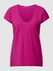 T-shirt van katoen met boothals, model 'AVIVI' van Drykorn Paars - 40