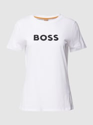 T-Shirt mit Label-Print, Regular Fit und kurzen Ärmeln von BOSS Orange Weiß - 23