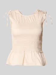Blousetop met smokelementen van COMMA Beige - 37